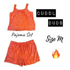 Cuddl Duds Orange 2pc Short Set